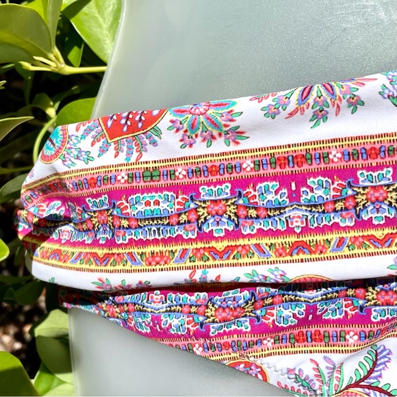 Anthropologie Nanette Lepore Bikini Bottom Size S Multi Paisley Foldover Hipster - Picture 3 of 11